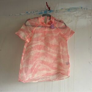 Pink Sheer Zebra Top